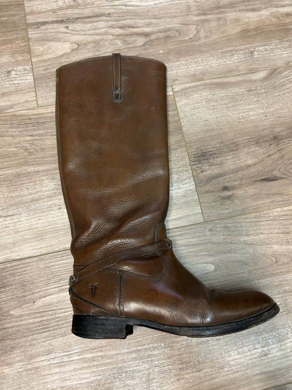 Frye Lindsay Plate Riding Boot- Brown - Picture 9 of 10
